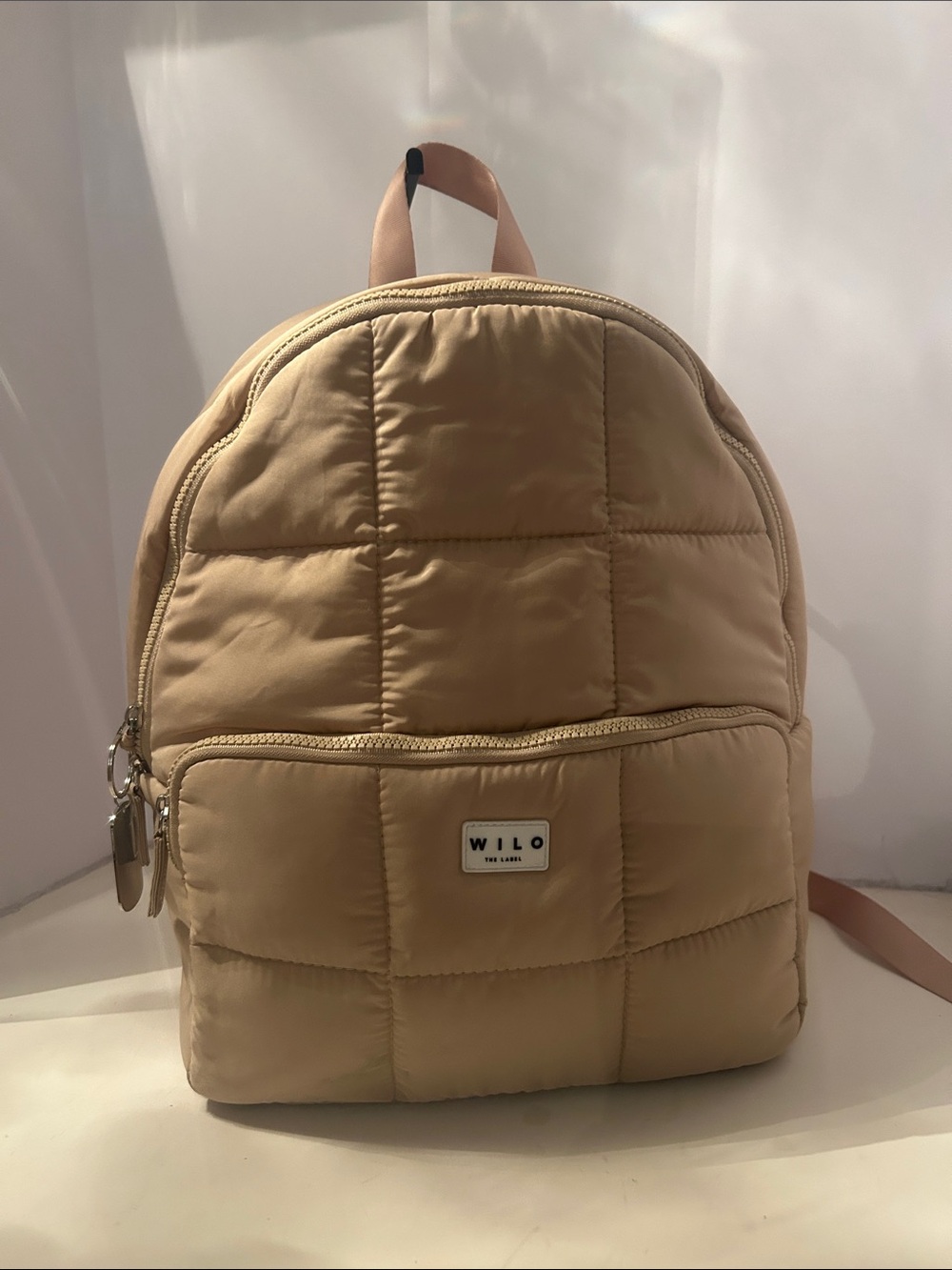 WILO Quilted Tan Backpack for Women